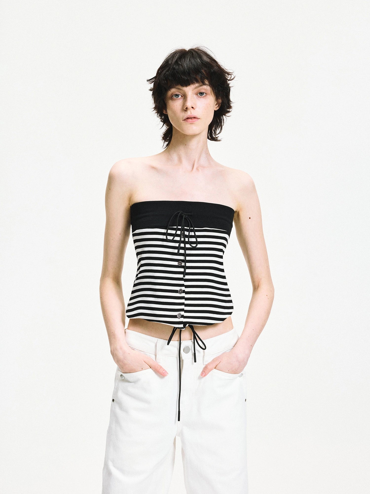 kvkv Reversible Striped Tube Top &amp; Wrap Skirt