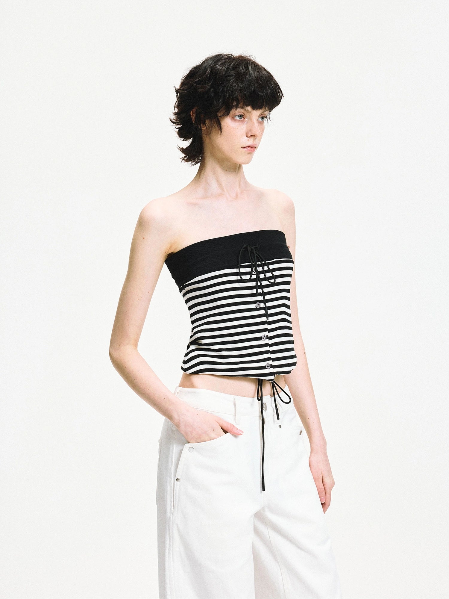 kvkv Reversible Striped Tube Top &amp; Wrap Skirt