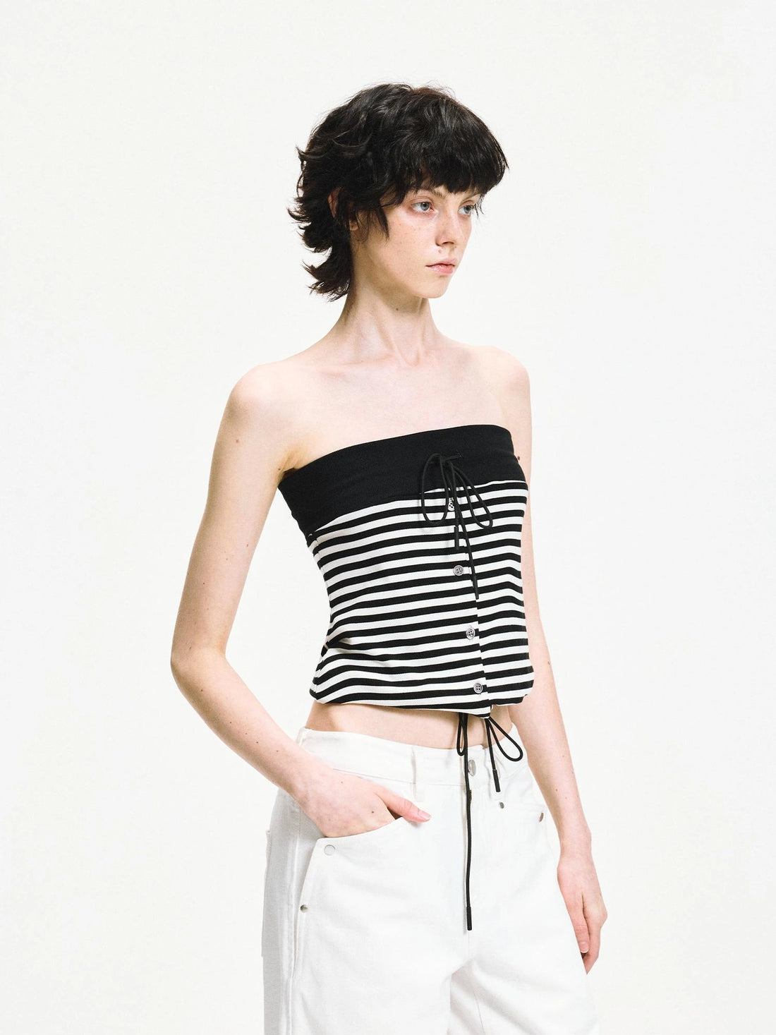 kvkv Reversible Striped Tube Top &amp; Wrap Skirt