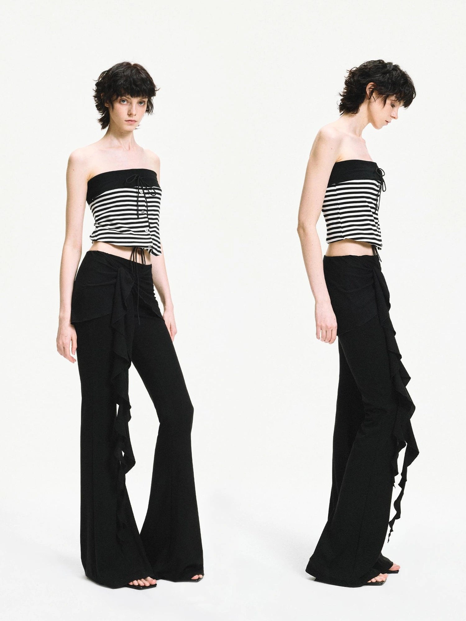 kvkv Reversible Striped Tube Top &amp; Wrap Skirt
