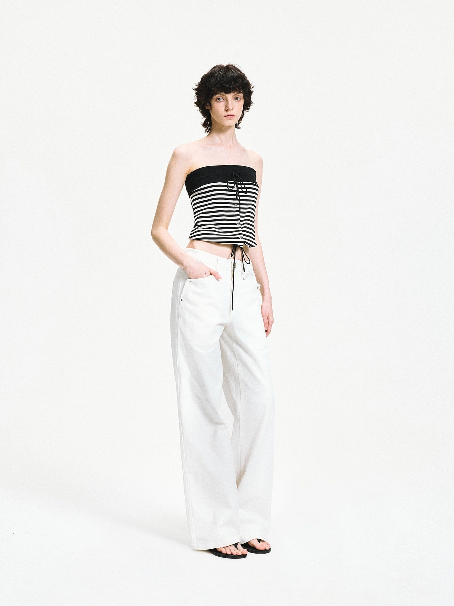 kvkv Reversible Striped Tube Top &amp; Wrap Skirt
