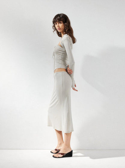 kvkv Reversible Twist Knot Crop Top Draped Vest Set