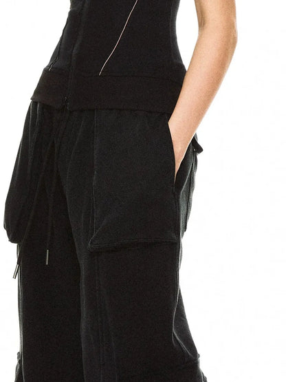 kvkv Ribbed Air Layer Zip Up Bustier Top