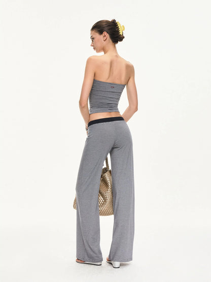 KVKV Yoga Clothing Brand - Ribbed Stripe Halter Neck Yoga Top