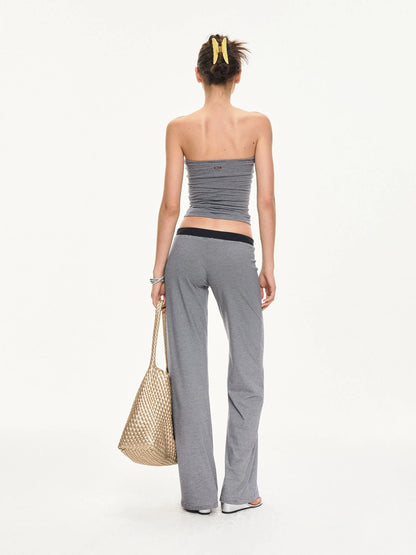 KVKV Yoga Clothing Brand - Ribbed Stripe Halter Neck Yoga Top