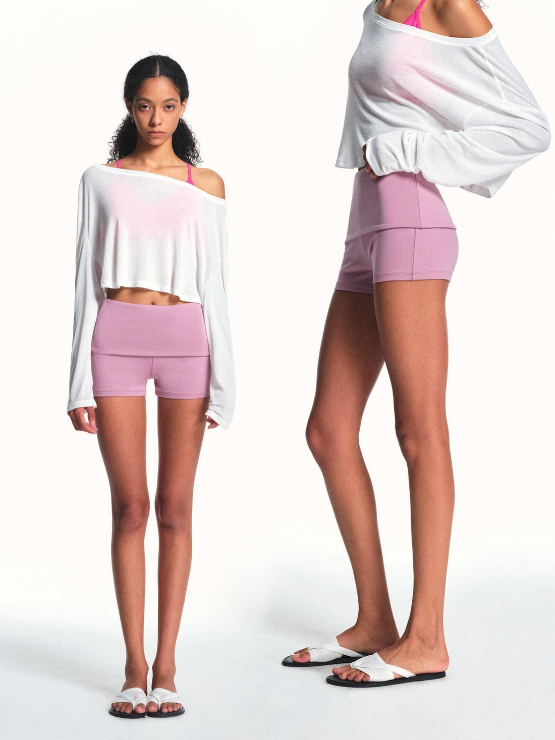 kvkv Rose Pink Fold Over Waist High Stretch Yoga Women&