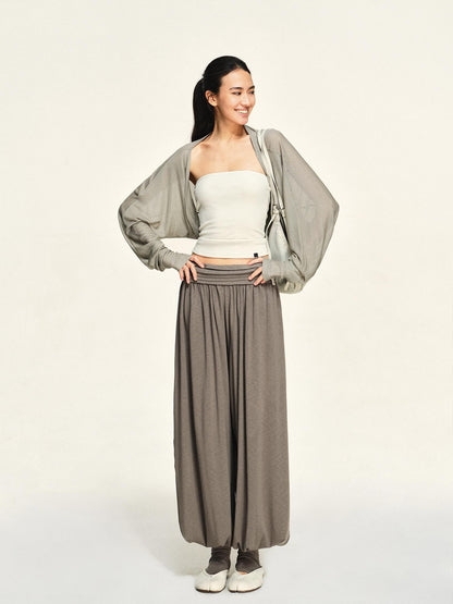 kvkv Sheer Cropped Long Sleeve Lyocell Tencel Women&