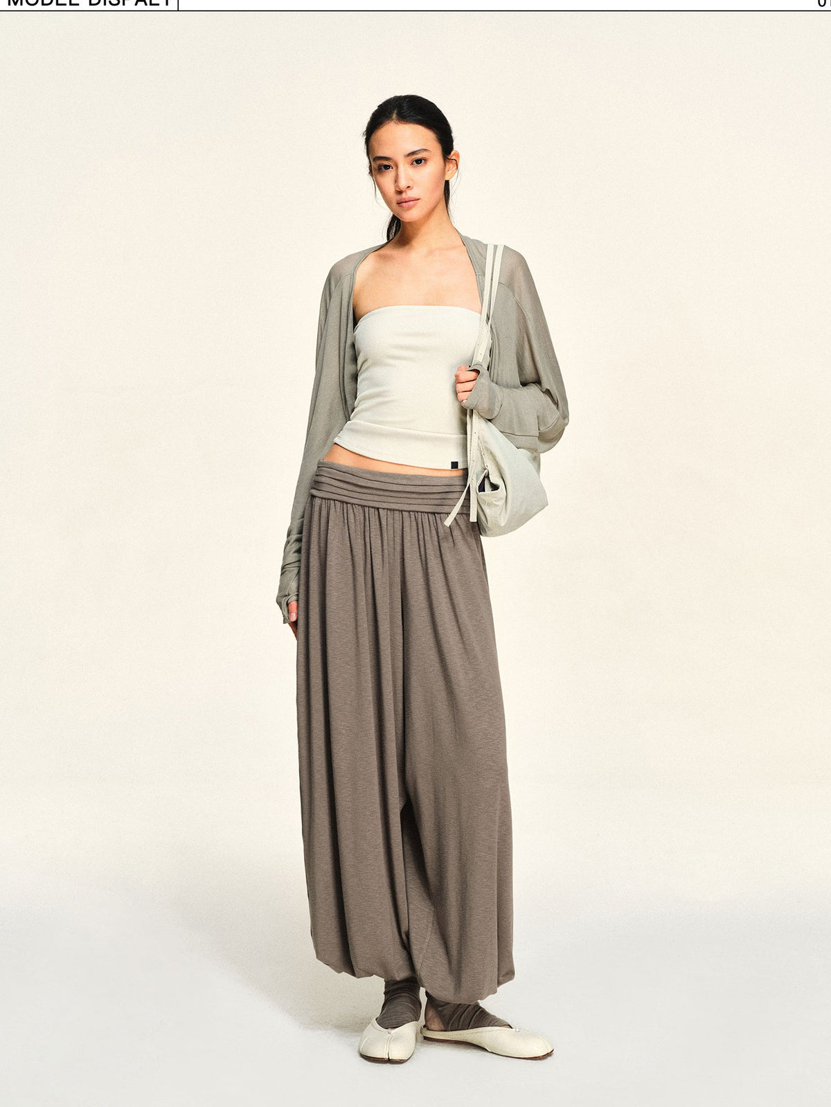 kvkv Sheer Cropped Long Sleeve Lyocell Tencel Women&
