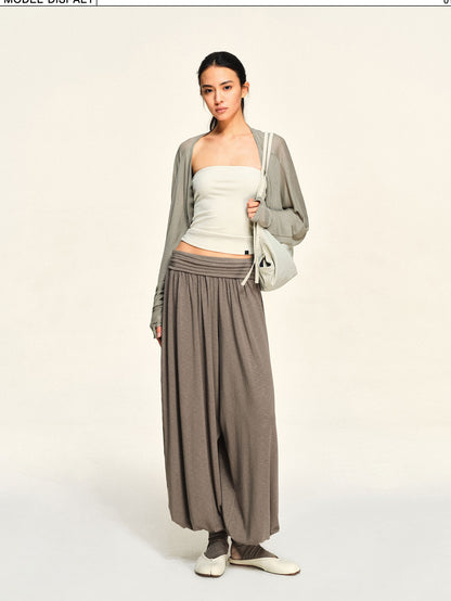 kvkv Sheer Cropped Long Sleeve Lyocell Tencel Women&