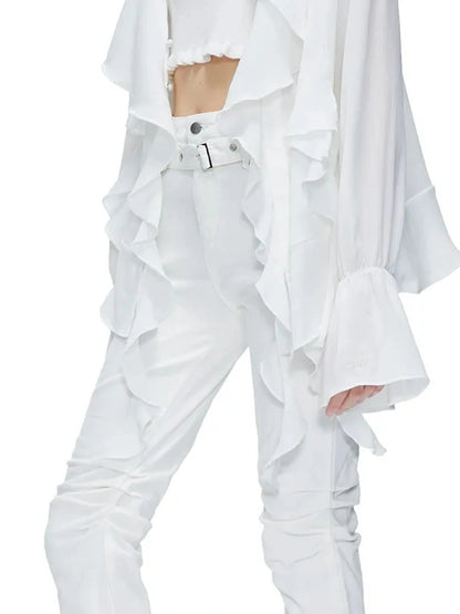 kvkv Sheer Tulle Flounce Sun Shirt