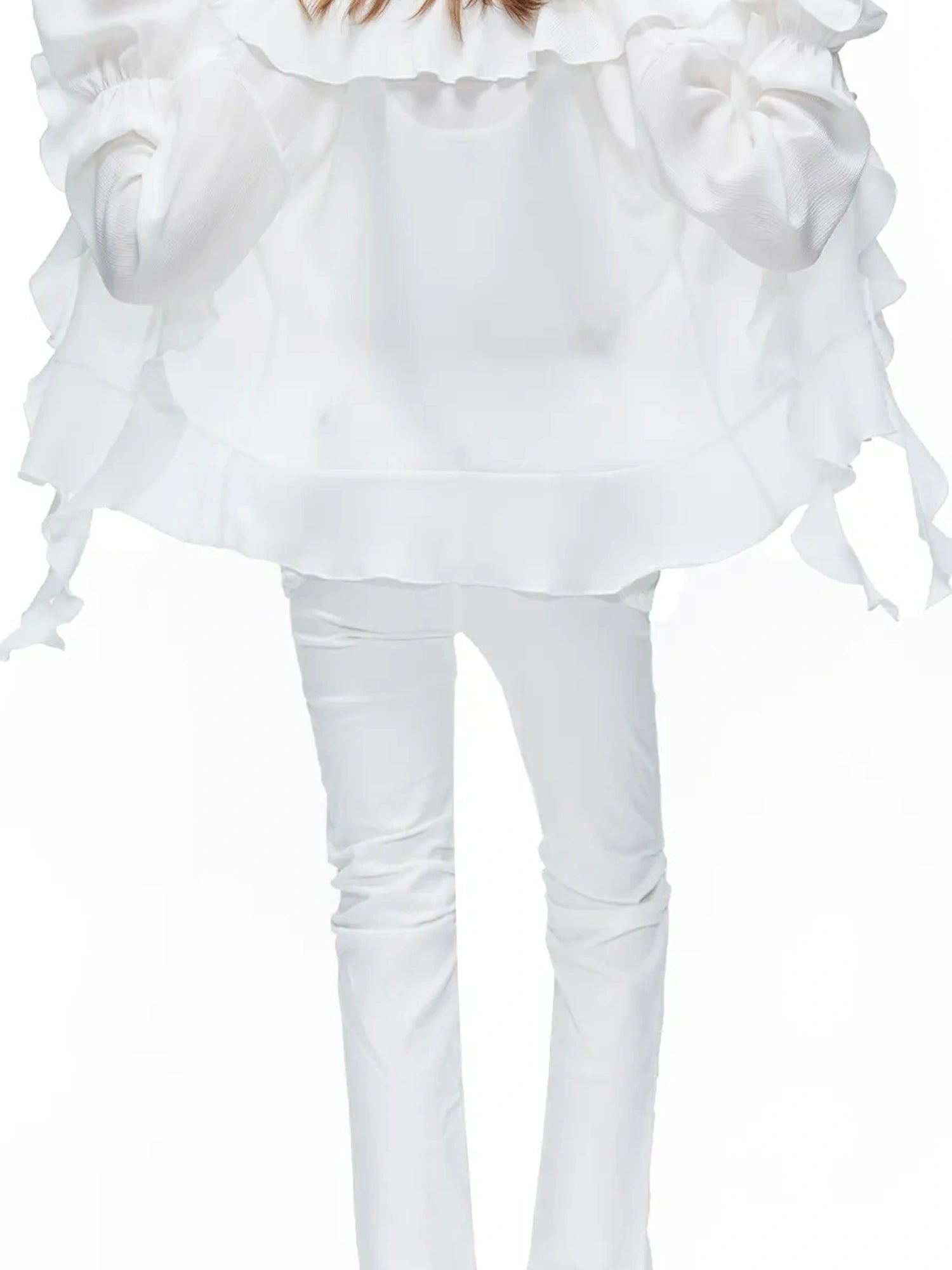 kvkv Sheer Tulle Flounce Sun Shirt
