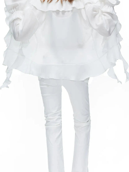 kvkv Sheer Tulle Flounce Sun Shirt