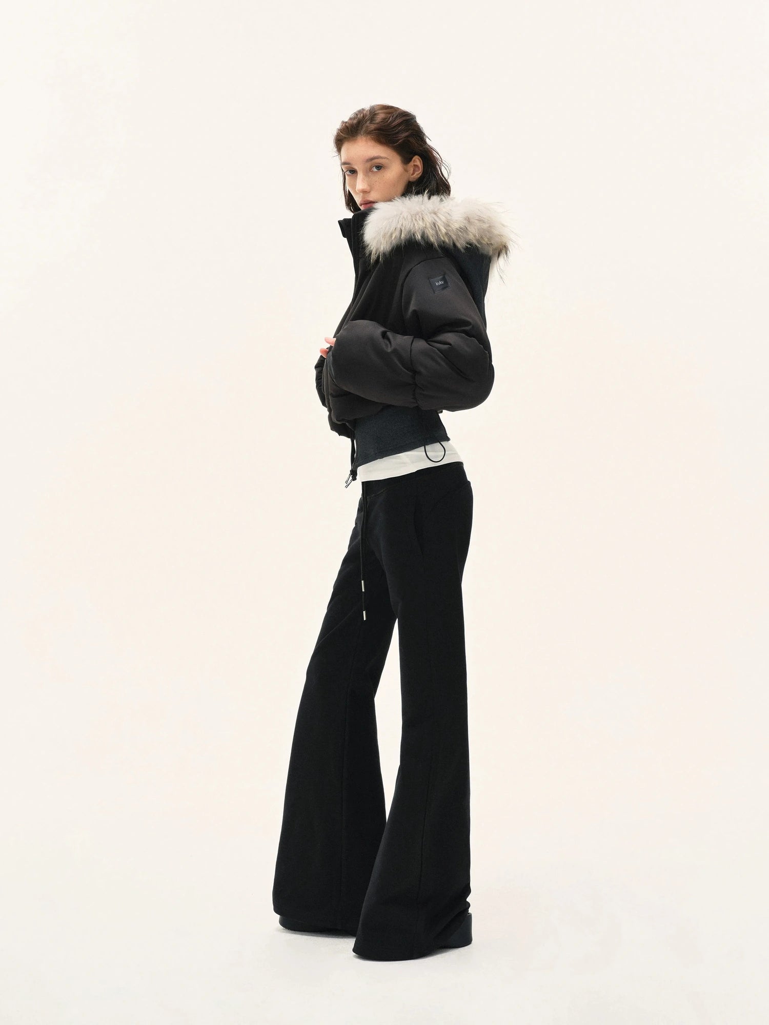 Short Quilted Parka With Real Fur Hood