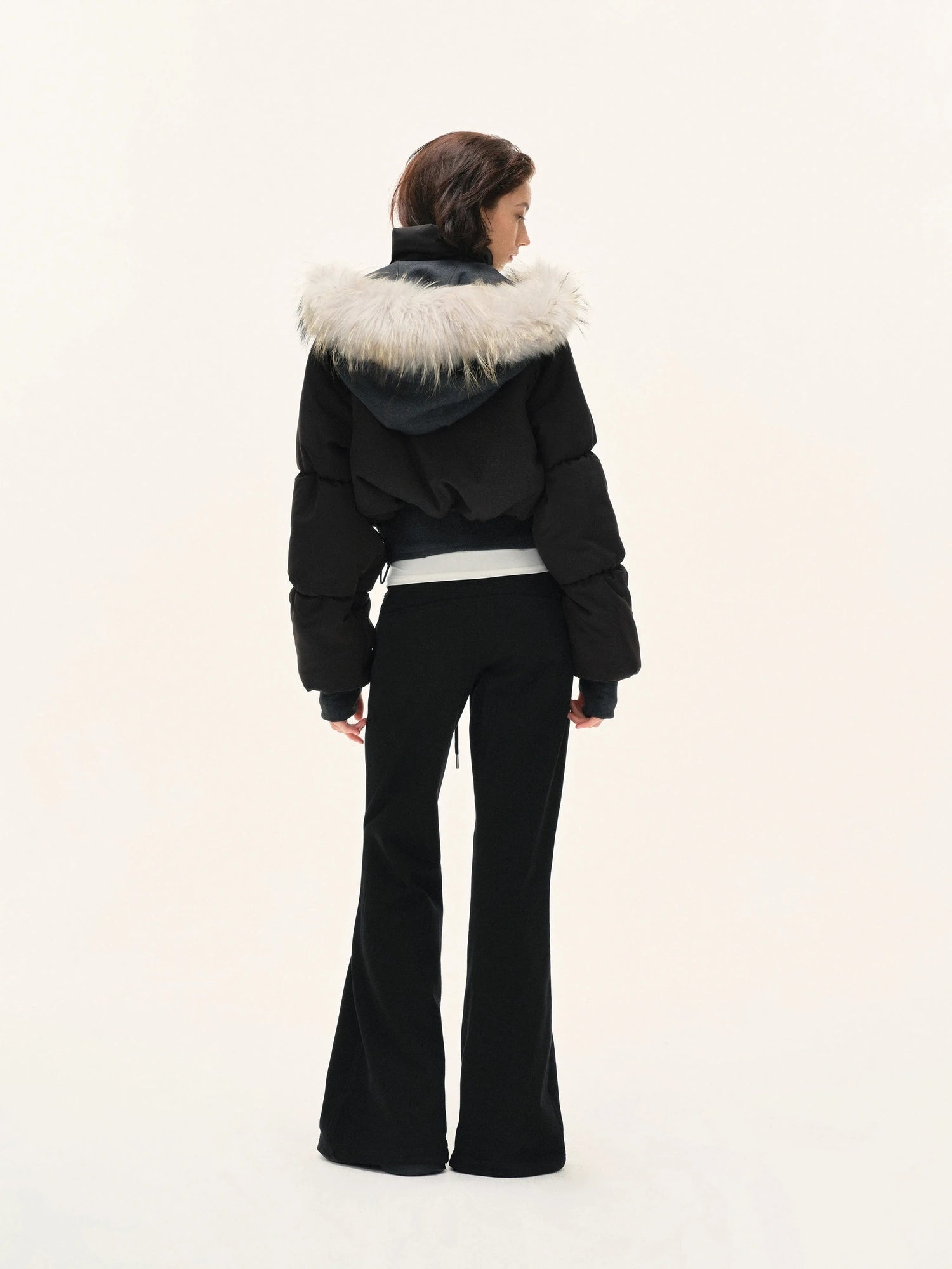 Short Quilted Parka With Real Fur Hood