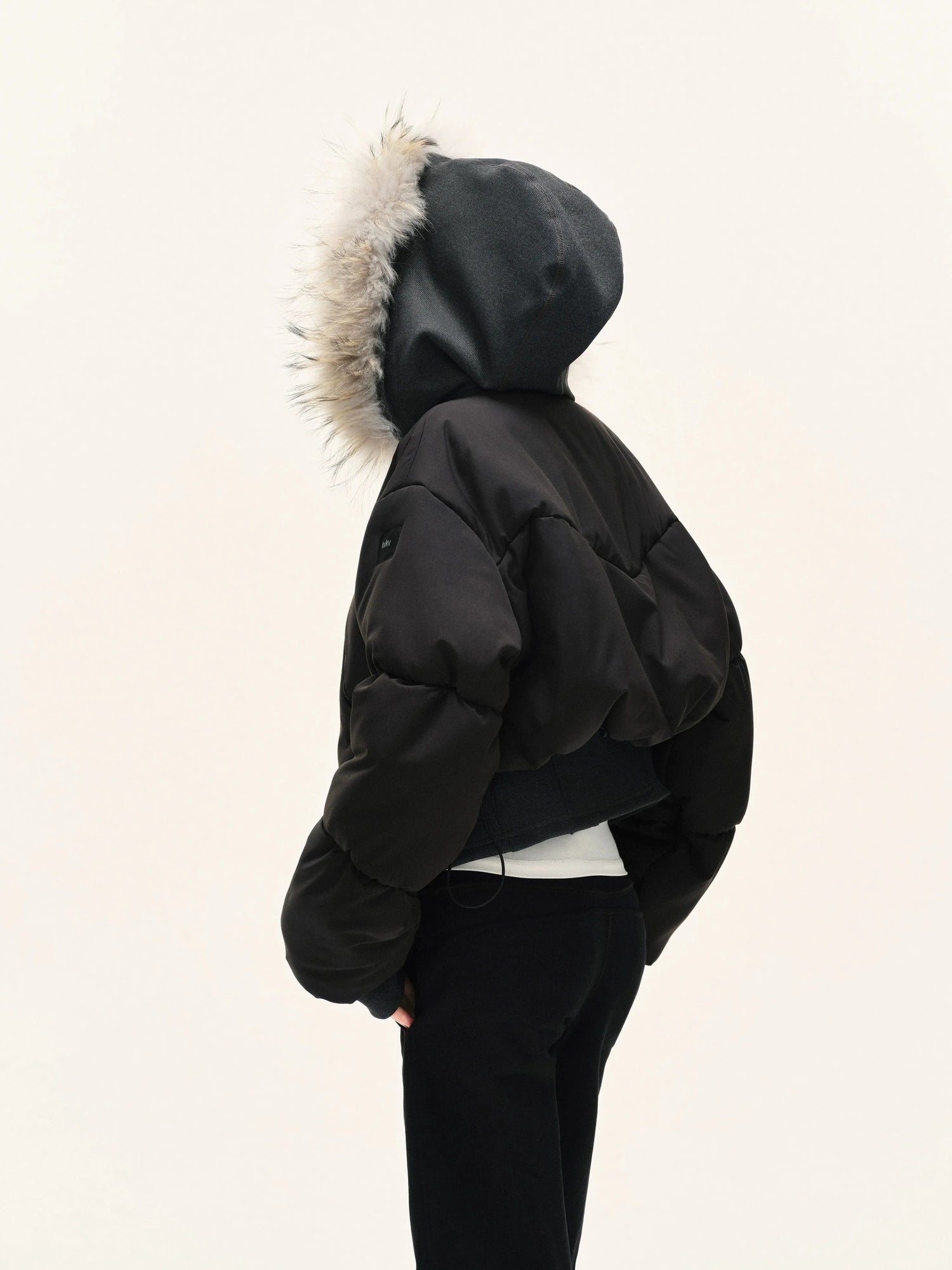 Short Quilted Parka With Real Fur Hood
