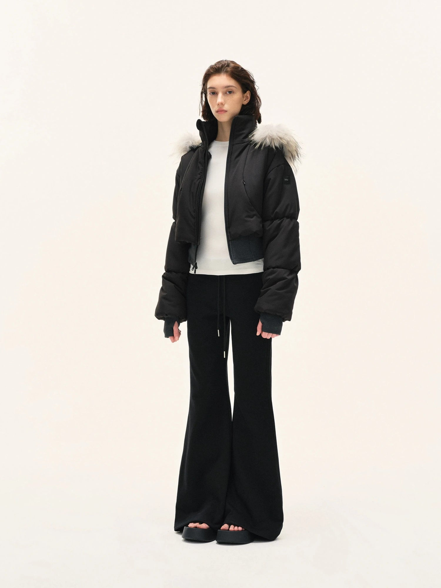 Short Quilted Parka With Real Fur Hood