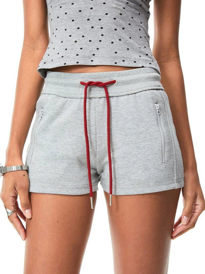 kvkv Side Button Knit Shorts With Contrast Drawstring