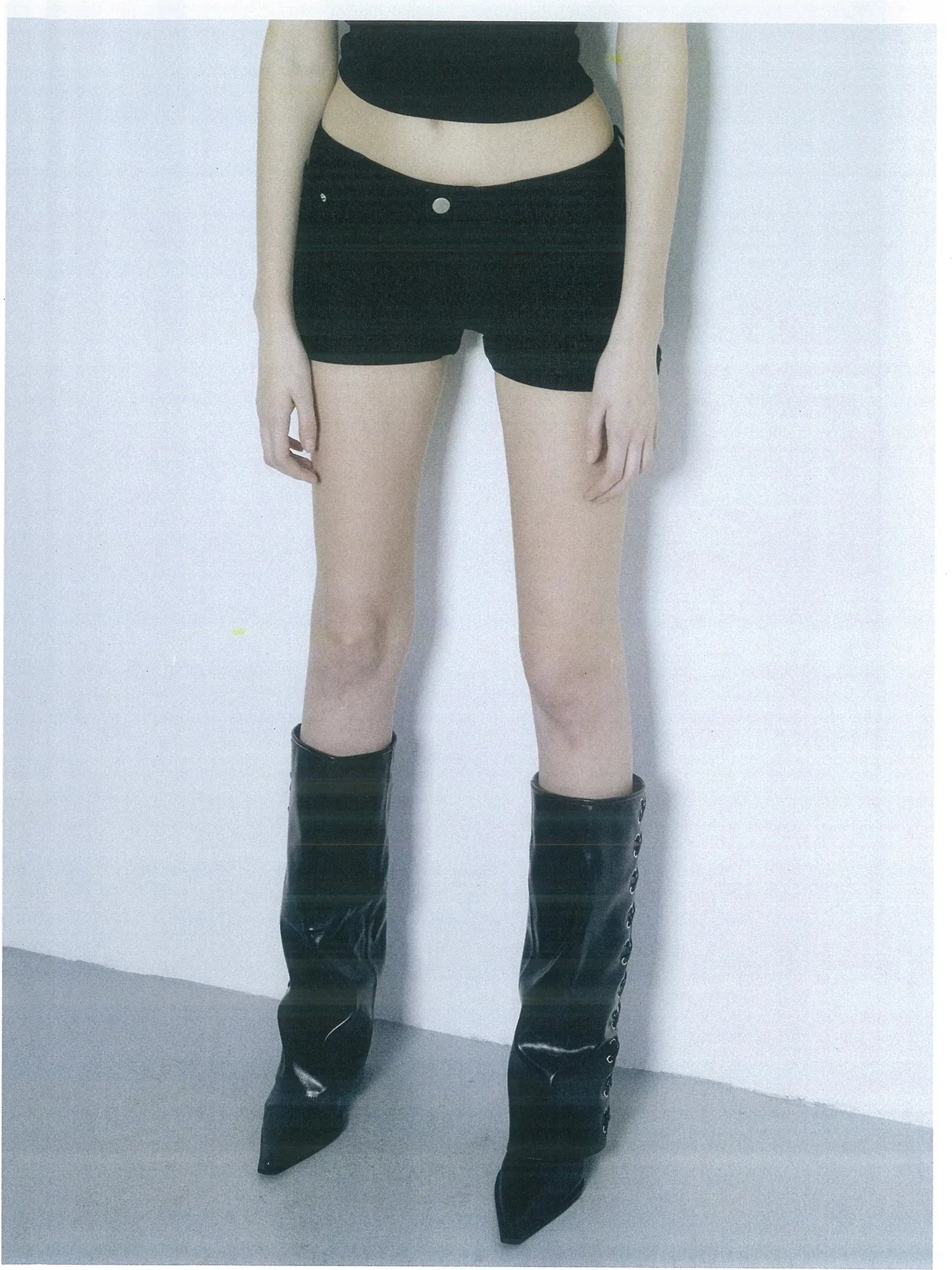 kvkv Side Zip Design Denim Shorts