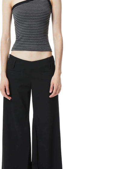 kvkv Single Shoulder Stripe Sleeveless Top