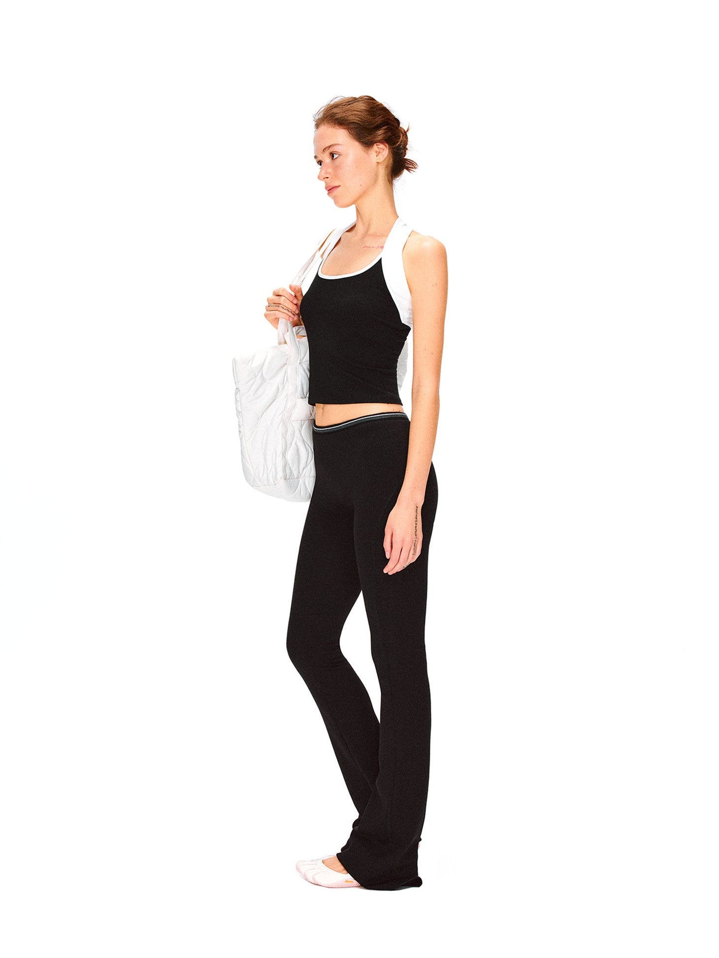 kvkv Skin Feel Striped Waist Drawstring Yoga Women&