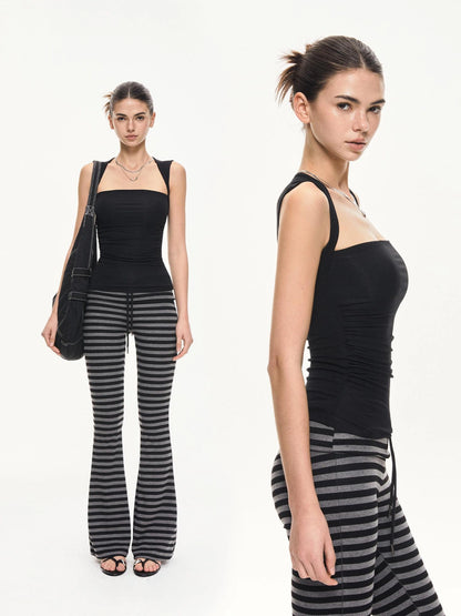 kvkv Sleeveless Square Neck Fitted Tank Top
