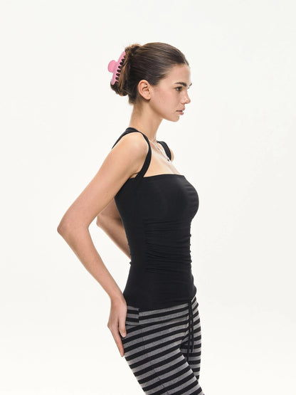 kvkv Sleeveless Square Neck Fitted Tank Top