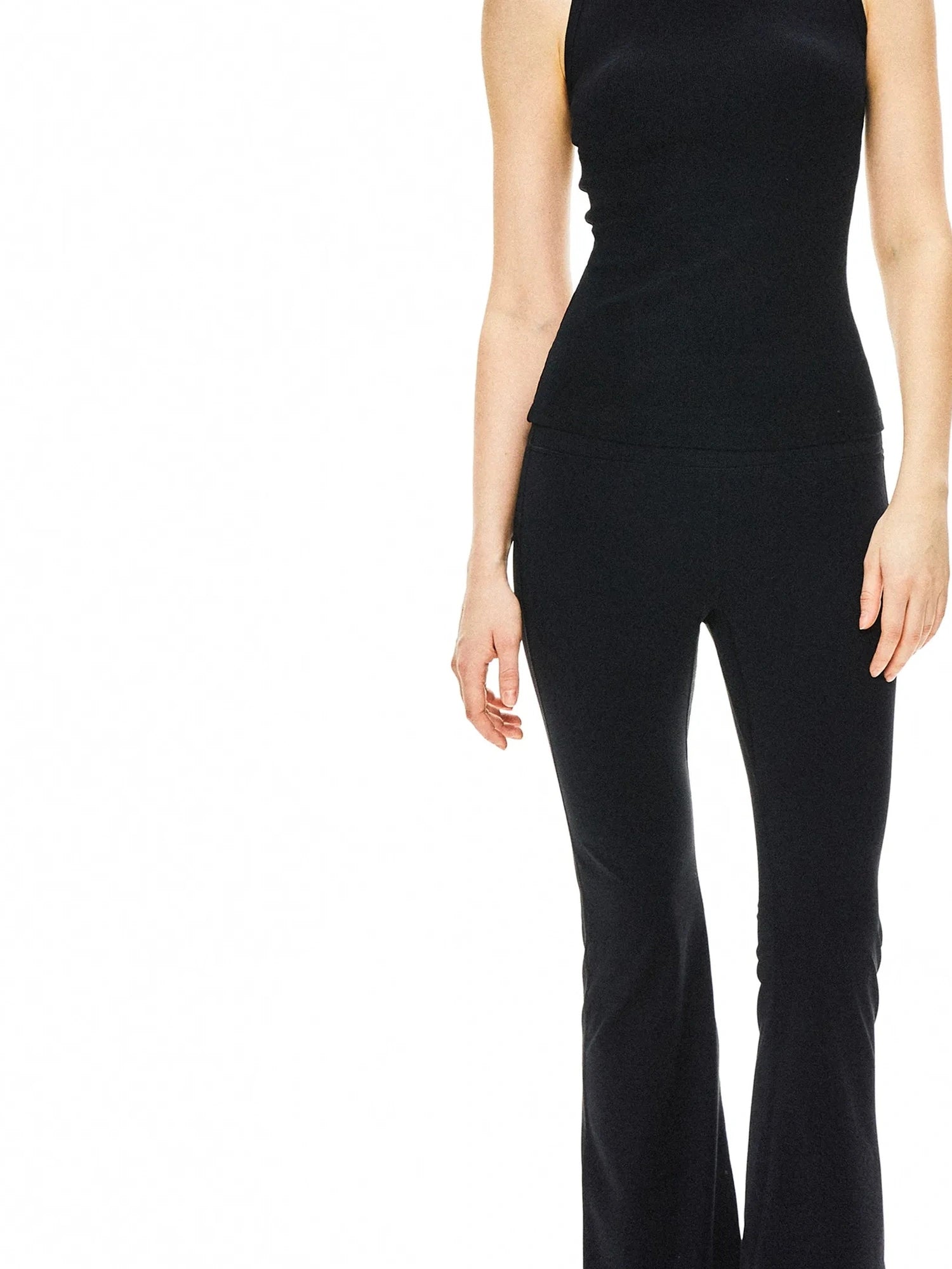 kvkv Slim Fit Black Yoga Tank Top