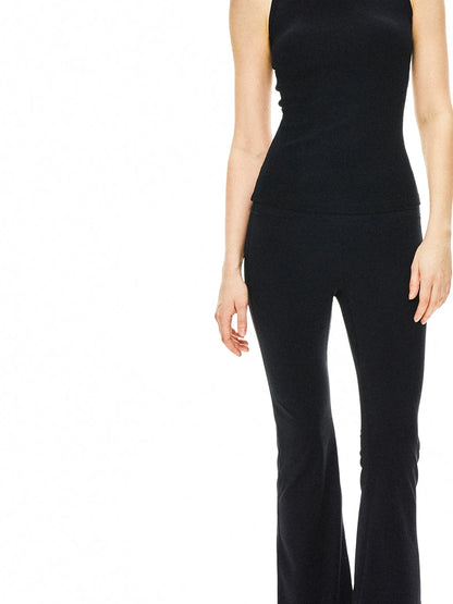 kvkv Slim Fit Black Yoga Tank Top