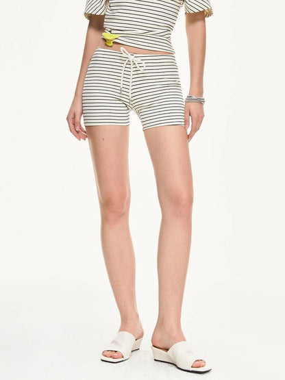 KVKV Yoga Clothing Brand - Slim Fit Striped Yoga Shorts