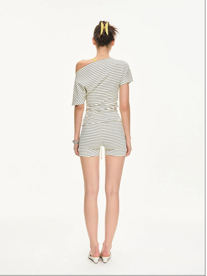 KVKV Yoga Clothing Brand - Slim Fit Striped Yoga Shorts
