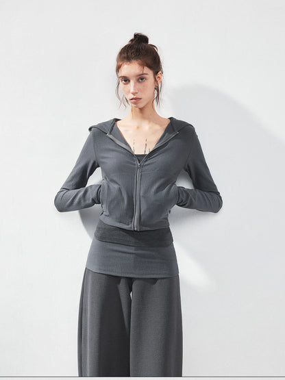 kvkv Slim Fit Zip Hoodie With Striped Detail