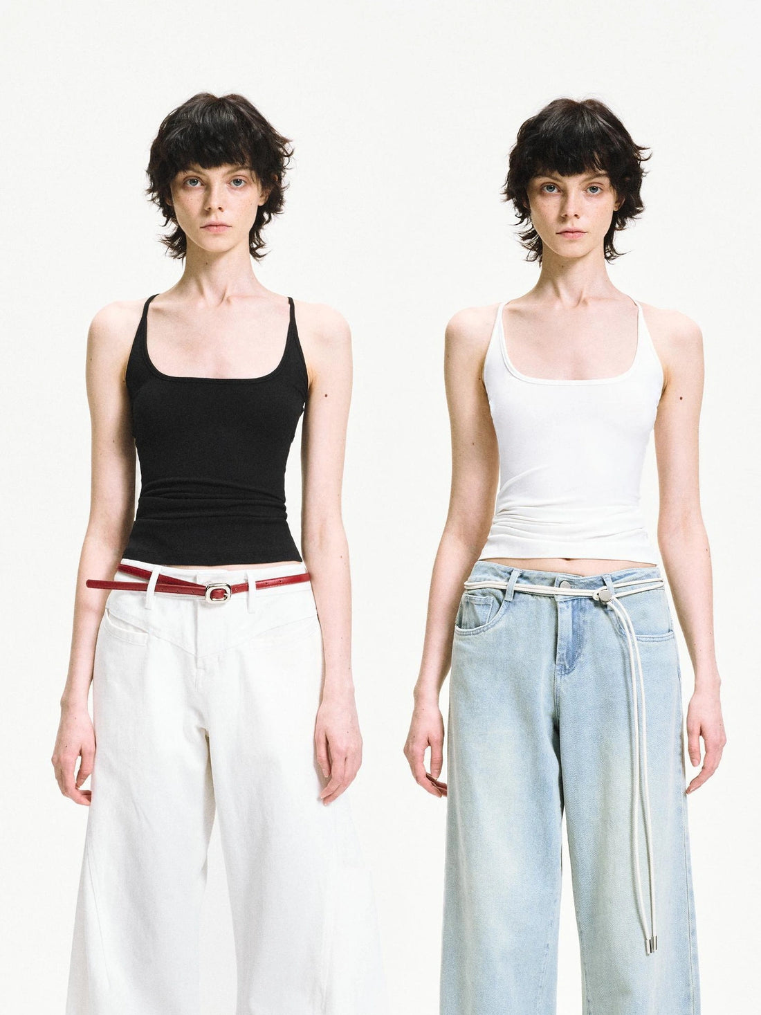 kvkv Slim U Neck Ribbed Tank Top