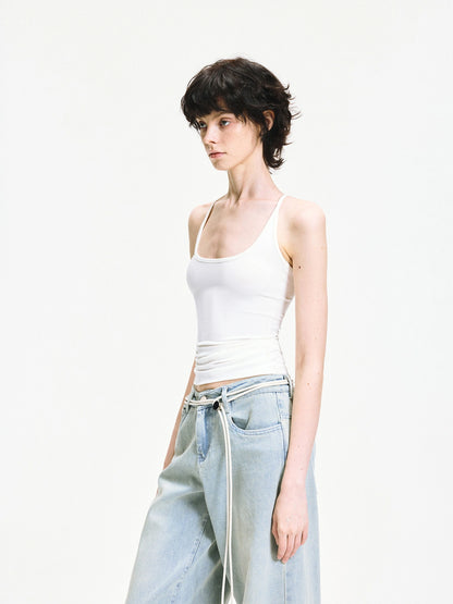 kvkv Slim U Neck Ribbed Tank Top