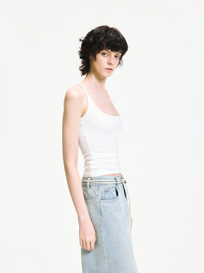 kvkv Slim U Neck Ribbed Tank Top