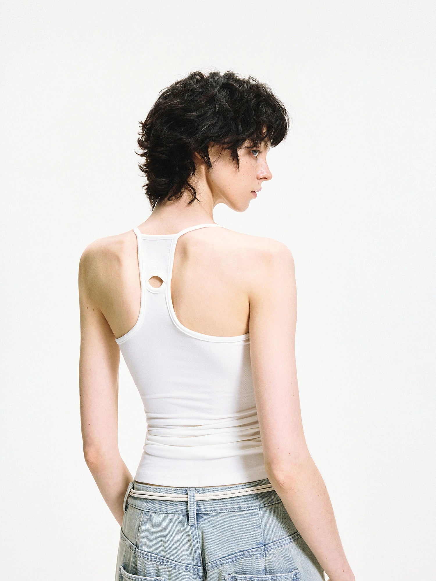 kvkv Slim U Neck Ribbed Tank Top