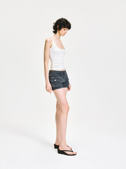 kvkv Slim U Neck Ribbed Tank Top