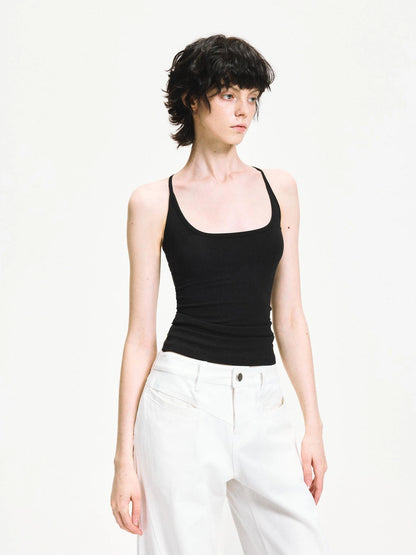 kvkv Slim U Neck Ribbed Tank Top