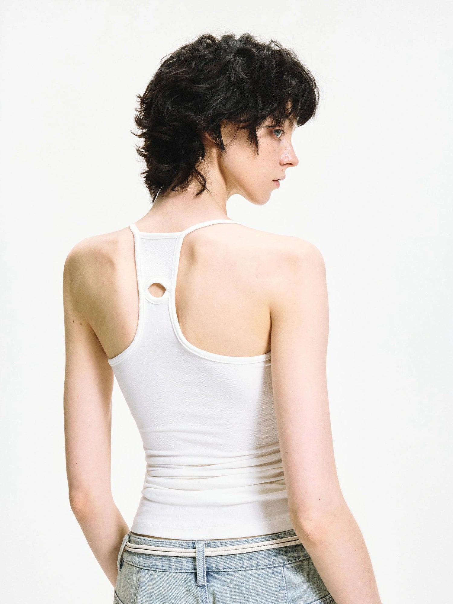 kvkv Slim U Neck Ribbed Tank Top