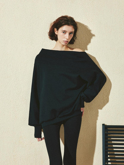 kvkv Soft 100 Percent Cotton Loose Hooded Long Sleeve Commuter Women Black T-Shirt