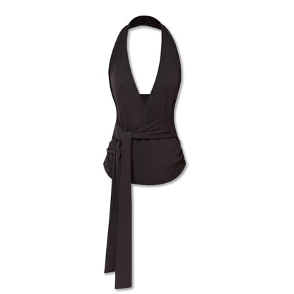 kvkv_Soft_Cotton_Blend_Slim_Halter_V_Neck_Cropped_Casual_Women_Brown_Tank_Tops_MISSTT