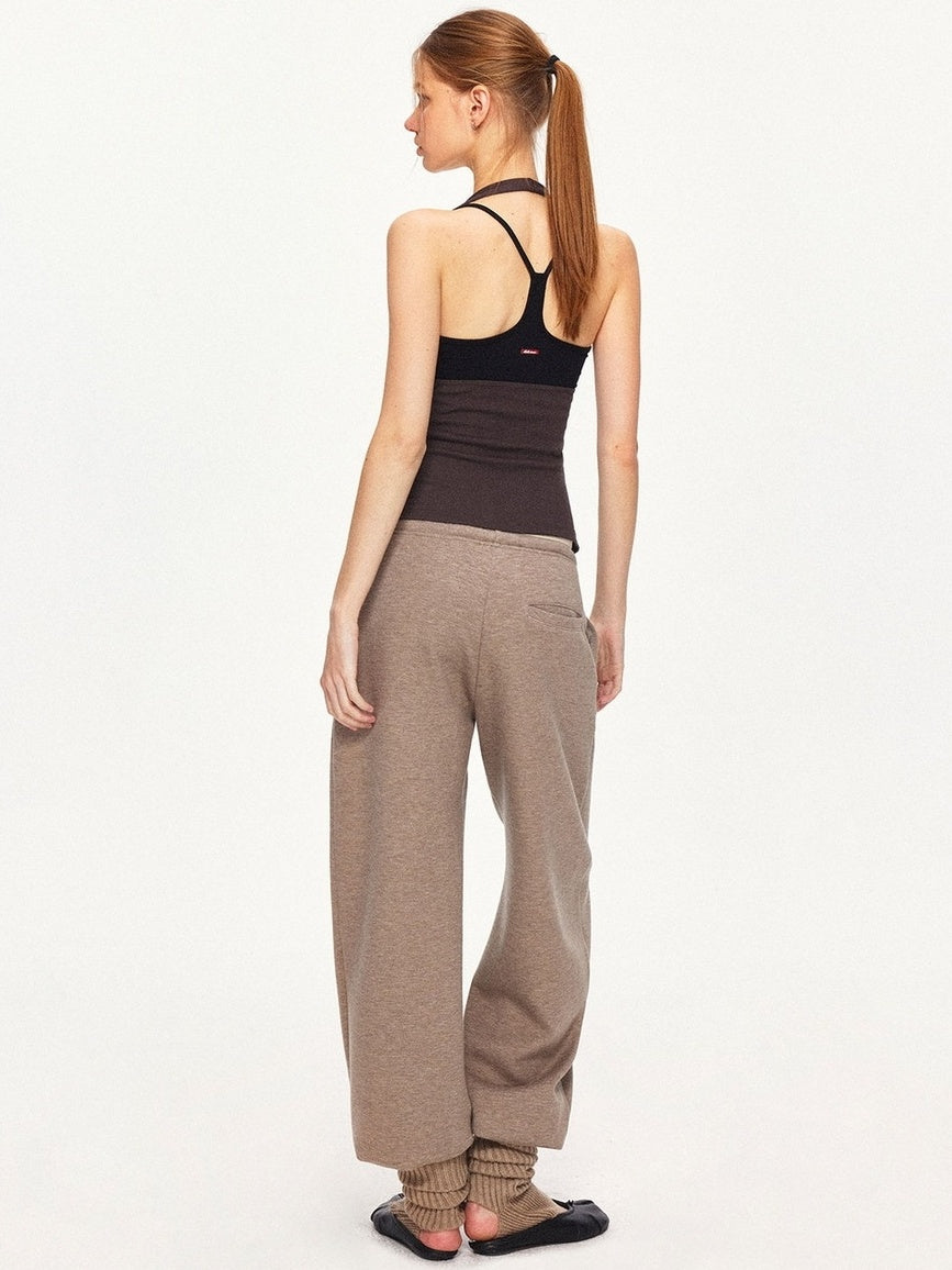 kvkv Soft Cotton Blend Slim Halter V Neck Cropped Casual Women Brown Tank Tops