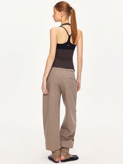 kvkv Soft Cotton Blend Slim Halter V Neck Cropped Casual Women Brown Tank Tops