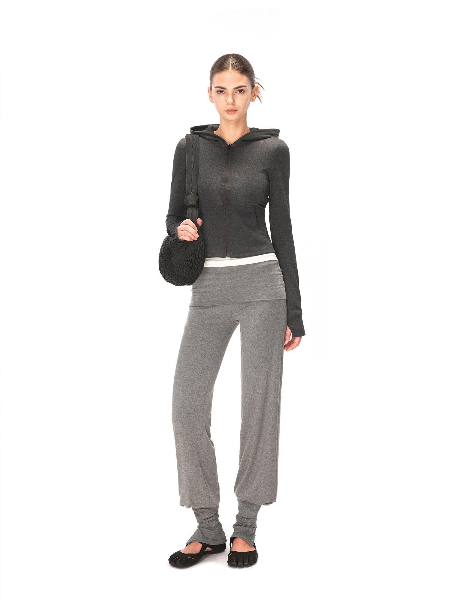 kvkv Soft Cotton Blend Zipper Cropped Waist Cinch Standard Fit Women Sport Hoodies