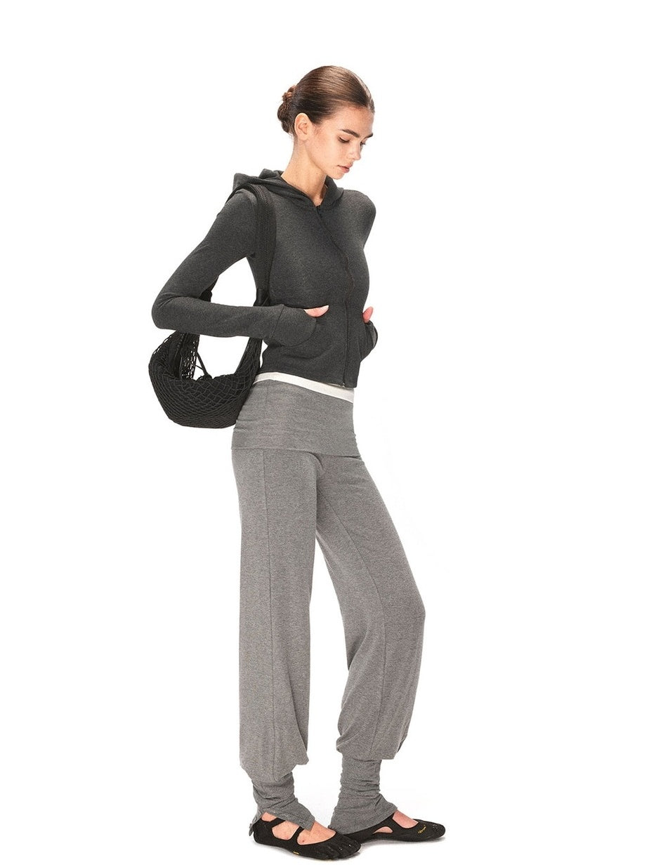kvkv Soft Cotton Blend Zipper Cropped Waist Cinch Standard Fit Women Sport Hoodies