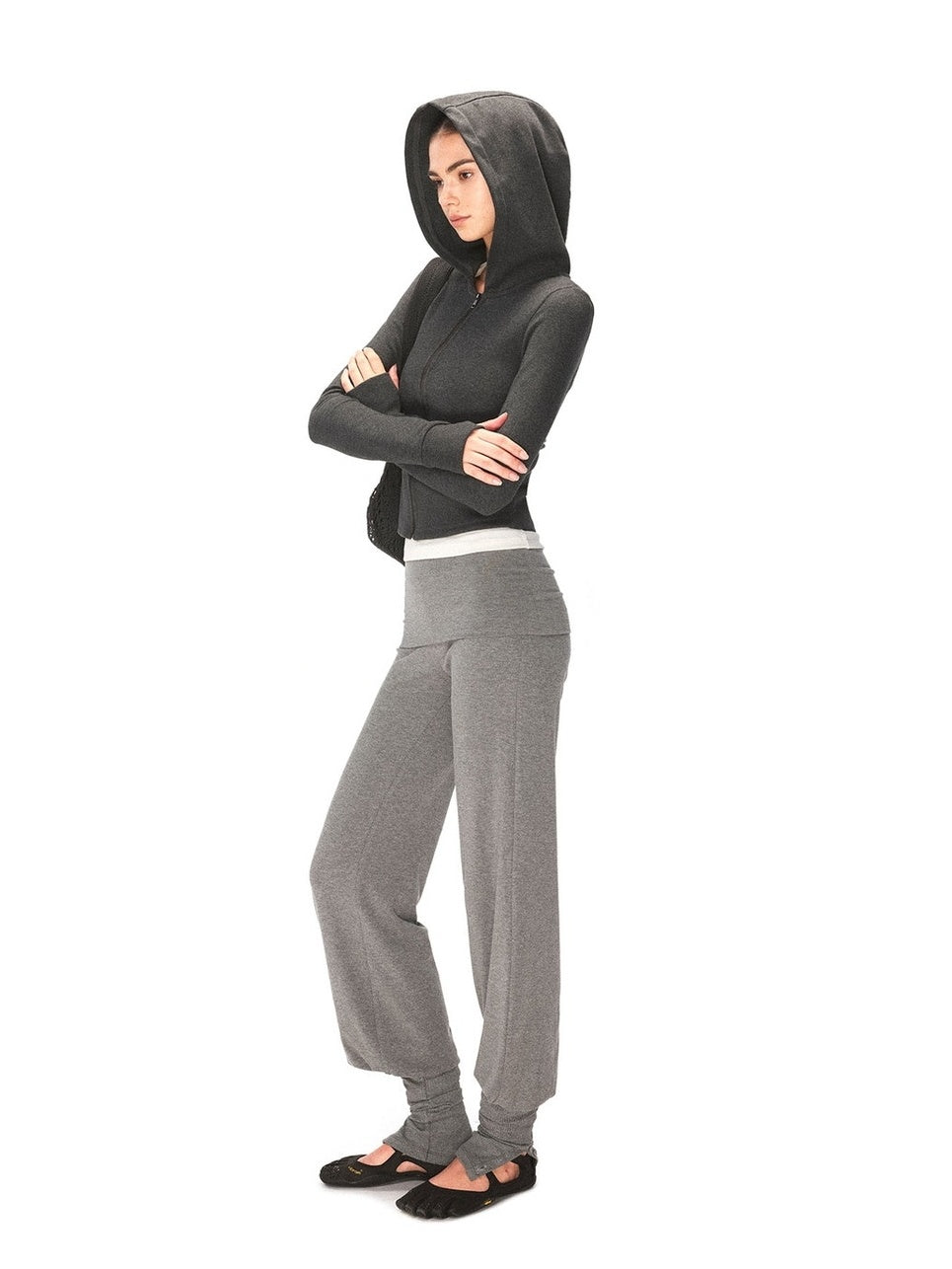 kvkv Soft Cotton Blend Zipper Cropped Waist Cinch Standard Fit Women Sport Hoodies