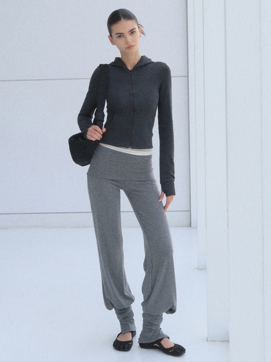 kvkv Soft Cotton Blend Zipper Cropped Waist Cinch Standard Fit Women Sport Hoodies