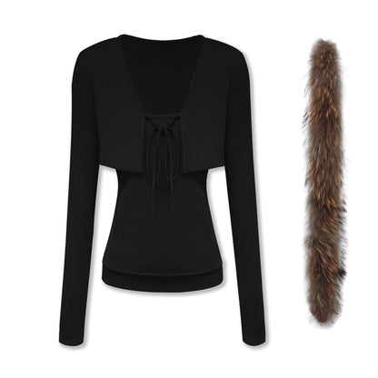 kvkv_Soft_Cotton_Slim_Fit_Casual_Cropped_Cardigan_Long_Sleeve_Womens_Black_Jacket_MISSTT