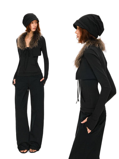 kvkv Soft Cotton Slim Fit Casual Cropped Cardigan Long Sleeve Womens Black Jacket