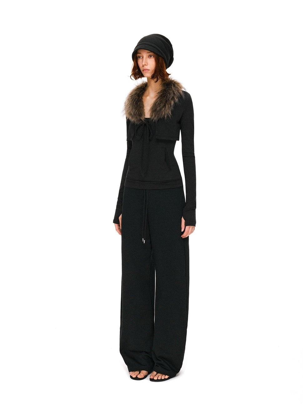 kvkv Soft Cotton Slim Fit Casual Cropped Cardigan Long Sleeve Womens Black Jacket