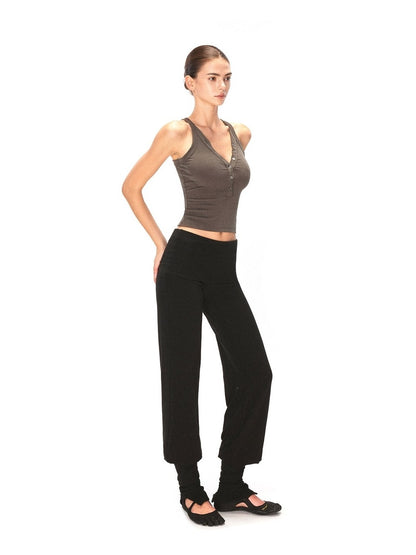kvkv Soft Lyocell Slim Fit Cropped Button Front Women Brown Tank Tops